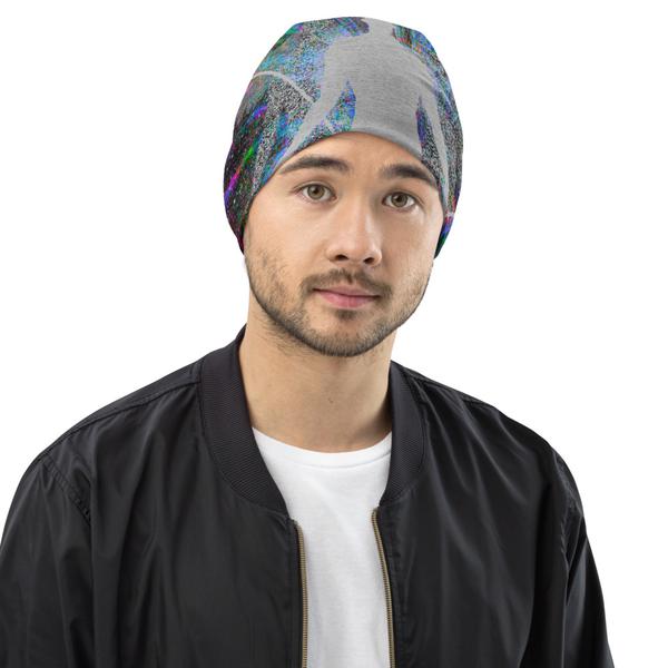 V2 Beanie (blue and pink)
