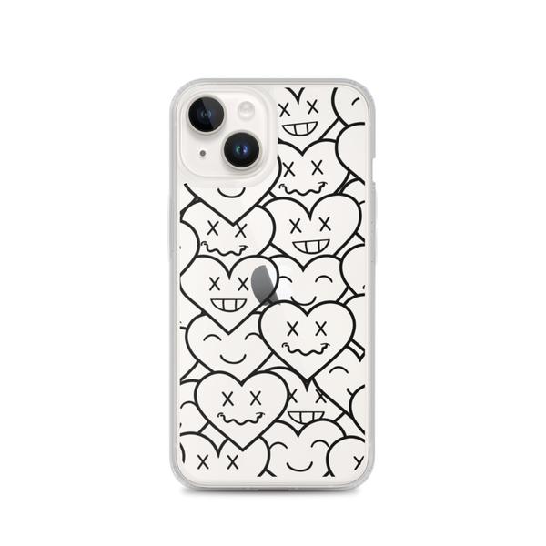 3HEARTS iPhone Case -CLEAR/BLACK