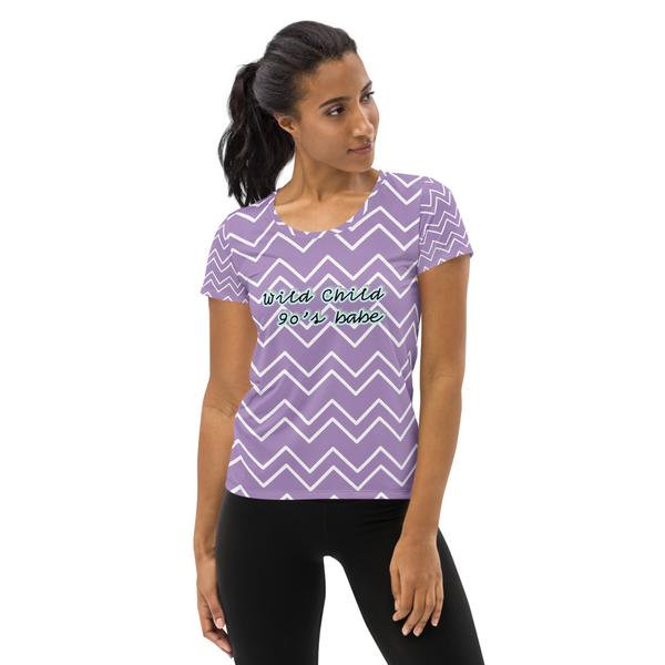 All-Over Print Wild Child  Women's Athletic T-shirt