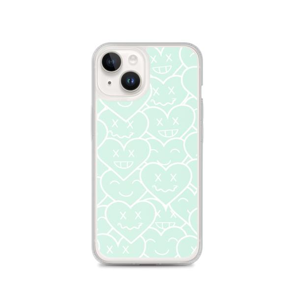 3HEARTS iPhone Case- MINT GREEN/WHITE