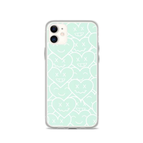 3HEARTS iPhone Case- MINT GREEN/WHITE