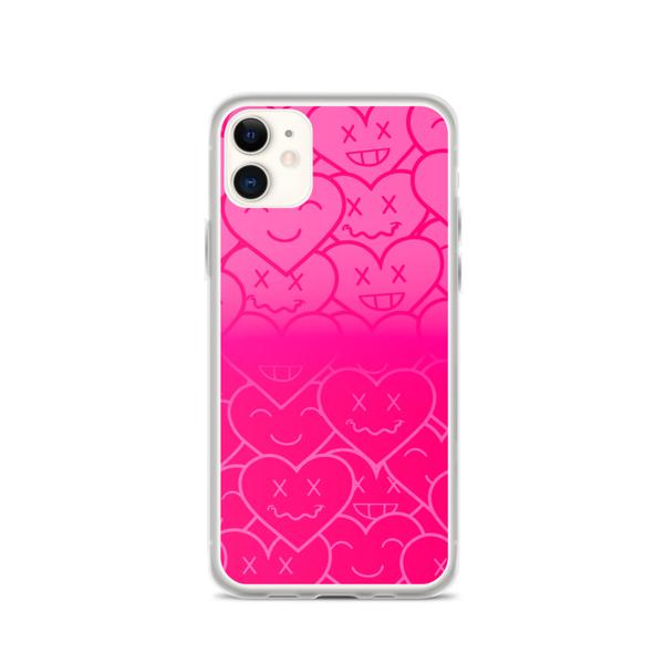 3HEARTS iPhone Case - Light Pink/ Dark Pink Ombre