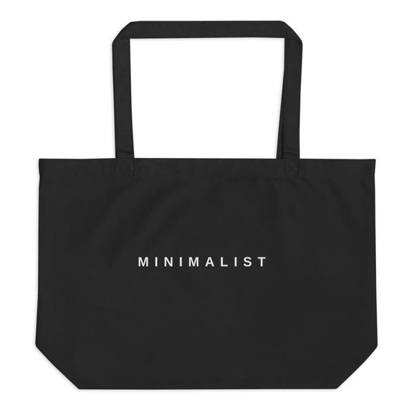 Large organic black Minimalist tote bag