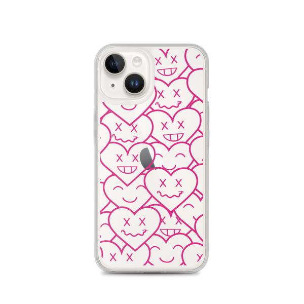 3HEARTS iPhone Case - CLEAR/PINK