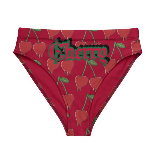 cherry  high-waisted bikini panties