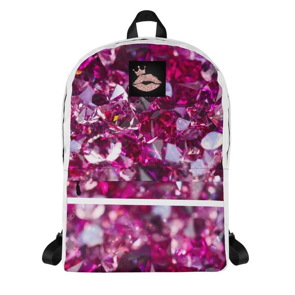 Pink diamonds design backpack