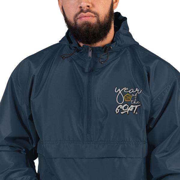 YearOfTheG.O.A.T™ Champion Embroidered Rain Snow Wind Breaker Jacket